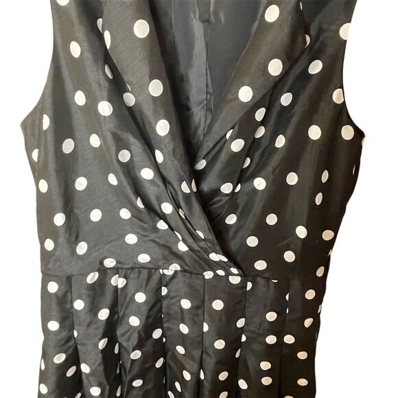 Jessica Howard Women's Size 12 Black Polka Dot Fit & Flare Dress - Picture 3 of 6